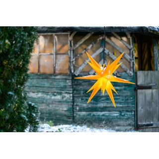Novaliv, Weihnachtsbeleuchtung, Weihnachtsstern Dekostern 55cm GELB Innen und Aussen für Glühbirne E14 Gewinde mit