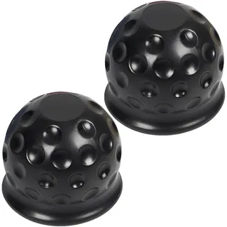 2 x Anhängerkupplung Abdeckung, Abdeckung Anhängerkupplung, Schutzkappe Anhängerkupplung, Gummi Kappe Anhängerkupplung, Anhängerkupplung Schutzkappe Totenkopf für Anhänger(Schwarz)
