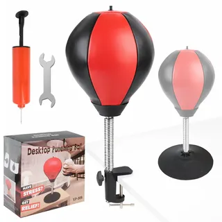Boxsack für den Schreibtisch, Punchingball Tisch mit Superstarkem Saugnapf & Tischklemme, Antistress Punchingball/Wutball/Reflex Ball für Bürotisch und Theke, Lustiges Geschenk für Freunde & Kollegen