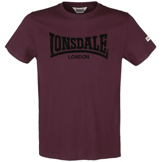 Lonsdale London T-Shirt - LL008 One Tone - S bis XXL - für Männer - Größe L - bordeaux - L