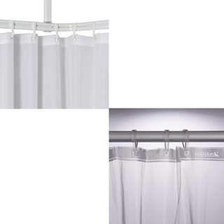 Sealskin Komplett Set Easy Roll Duschvorhangstange, Farbe: Chrom-matt, Duschvorhanghalterung zur individuellen Montage auf Maß, Aluminium + Duschvorhang Clear, transparent, B x H: 180 x 200 cm