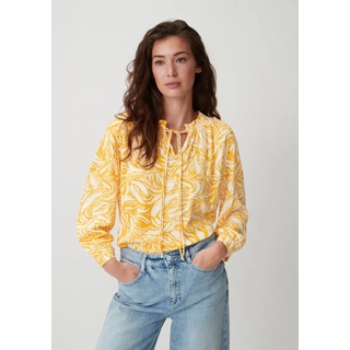 comma casual identity Langarmbluse Baumwollbluse aus Crêpe Raffung, Durchzugkordel gelb 38s.Oliver