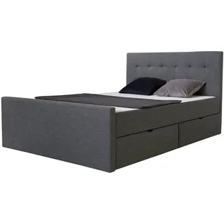Homestyle4u Doppelbett 120x200 Polsterbett in Grau 1979