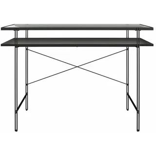 freiraum Computertisch Ælva, Glas / Metall matt Schwarz - 108x74x49cm (BxHxT) schwarz