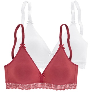 PETITE FLEUR Bralette-BH Damen rot+weiß Gr.80C