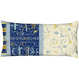Bassetti OPLONTIS Kissenhülle zu Bettwäsche aus 100% Baumwollsatin in der Farbe Blau v.9, Maße: 40x80 cm - 9226995
