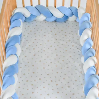 Cangaroo Bettnestchen Braidy geflochten, Bettumrandung 220 x 13 x 3,5 cm blau weiß
