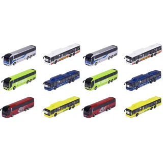 Majorette – MAN City Bus – Spielzeugbus mit Freilauf und Federung, Metall-Karosserie, 13 cm lang, für Kinder ab 3 Jahren, Lieferung 1 Stück (Packung mit 2)