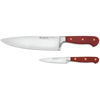 WÜSTHOF Classic Messerset mit Kochmesser und Gemüsemesser, Tasty Sumac (Dunkel-Rot)