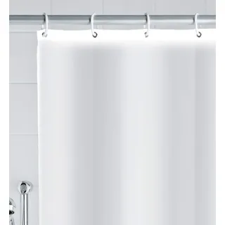 Hayrets Weißer Duschvorhang extra Breit 200x260 Überlänge für Badewanne und Dusche im Badezimmer, Badvorhang Anti-Schimmel und Wasserdicht aus Stoff 100% Polyester, Waschbar mit Vorhangringen