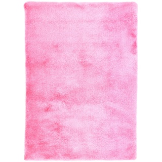 carpetfine Hochflorteppich Breeze Rosa 140x200 cm | Moderner Teppich für Wohn- und Schlafzimmer