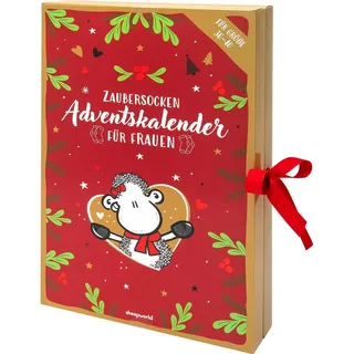 Sheepworld Socken Sheepworld Adventskalender für Damen mit 12 Paar Socken in 24 rot