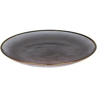 Chic Antique Teller mit Goldrand, H2/D27 cm grau