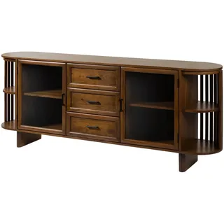 MASSIVMOEBEL24.DE Sideboard Akazie 200x40x80 natur lackiert MADRID #56 - 2 Jahre Gewährleistung - mind. 14 Tage Rückgaberecht - Beige - 80x200