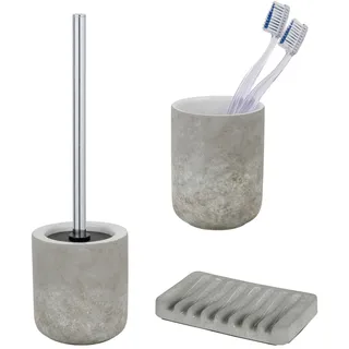 Schöner Wohnen Badaccessoire-Set grau