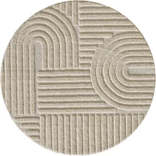 KADIMA DESIGN RIGI Hochflorteppich 80 x 80 cm Beige