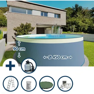 Planet Pool Stahlwandpool Set rund 450 x 90 cm