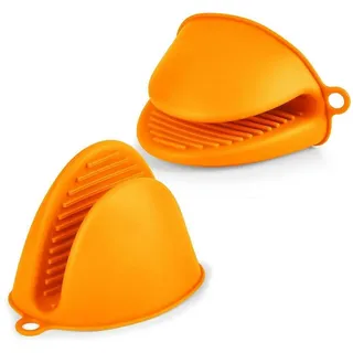 LuxusKollektion Topfhandschuhe Ofenhandschuhe Silikon Hitzebeständig Antirutsch Backen Orange Silikon orange