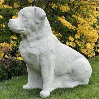Casa Padrino Garten Deko Skulptur Golden Retriever Hund Grau 55 x 32 x H. 77 cm - Elegante Garten Deko Stein Figur - Dekorative Tierfigur - Garten Deko Accessoires