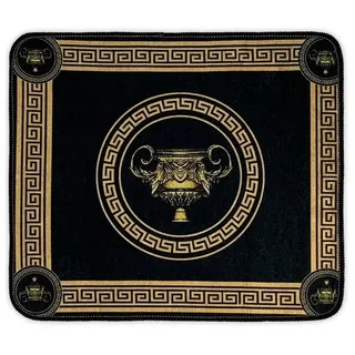 Belle Arti Badematte Luxus Badvorleger Duschvorleger Badteppich Antirutsch schwarz gold, rutschhemmend, antirutsch, fußbodenheizunggeeignet, strapazierfähig, rutschfest, pflegeleicht, Polyester, Badematte Set Löwe Amphore Krone, rutschfest, weich, saugstark schwarz 50 cm x 60 cm