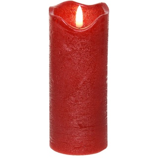 Kerze LED RUSTIC rot (DH 7x17 cm)