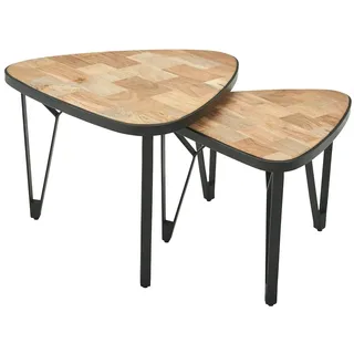 KADIMA DESIGN Couchtisch Set Braun Akazie 2-teilig 0 x 0 cm
