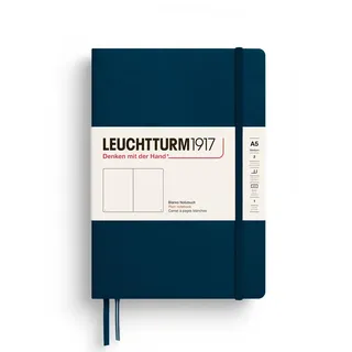 Leuchtturm1917 Notizbuch Medium A5, Hardcover 251 nummerierte Seiten, Deep Sea blanko