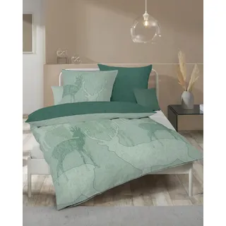 Kaeppel Bettwäsche mit zeitlos modischen Motiven, Qualitätsware zum günstigen Preis aus Deutschland, 100% Baumwolle, Verschiedene Modelle und Qualitäten (Hirsch, Flanell-Veredelung)
