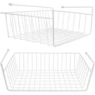 Tebery Regaleinhängekorb 2er Set Hängekorb Metall  -  Weiß