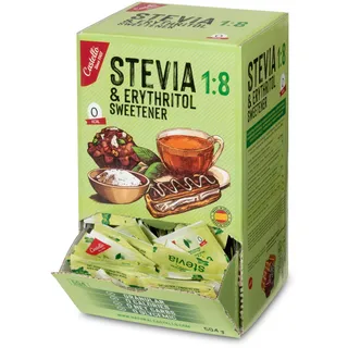 Castello Stevia & Erythrit Süßstoff, 1:8, 504 Sticks à 1 g | 100% Natürlich schmeckender Zuckerersatz, 0 Kalorien, 0 Glykämischer Index, Keto und Paleo, 0 Kohlenhydrate