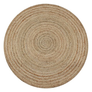 Teppich Jute Geflochten 90 cm Rund, furnicato, Runde beige|braun