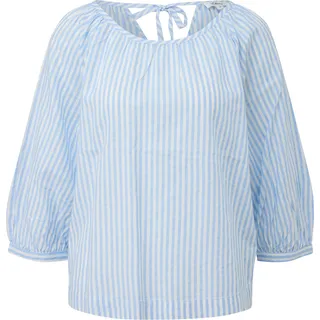 s.Oliver Bluse aus Baumwoll-Viskosemix mit Raffung Blau S