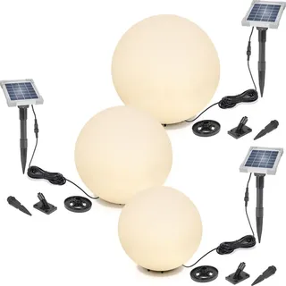 esotec Kugelleuchte Kunststoff D30+40+50cm 3er Set 9 Lichtfarben weiß