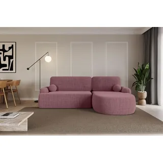 ALTDECOR Ecksofa mit Schlaffunktion und Bettkasten Corner Sofa Bett Eckcouch Couch L-Form Schlafcouch Ausziehbar Wohnlandschaft Schlafsofa Cauchsof... - Rosa