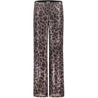 Vera Mont Damen Marlene-Hose mit Pailletten 36, Weiß/Braun - 36W
