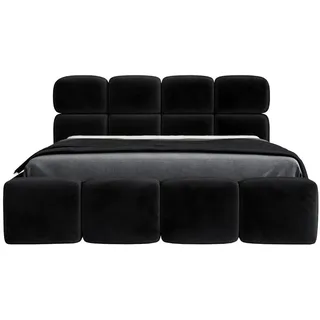 a&j möbelland gmbh Polsterbett Schwarz, Textil, H2, 90x200 cm, Schlafzimmer, Betten, Polsterbetten