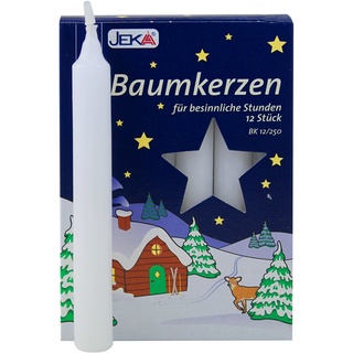 16er Pack Baumkerzen weiß ca. 15 x 125 mm (16 x 12 Stück) Weihnachtskerzen, Christbaumkerzen, Pyramidenkerzen