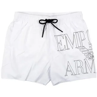 Emporio Armani Badehose Boxer Beachwear mit großem Logoprint weiß M