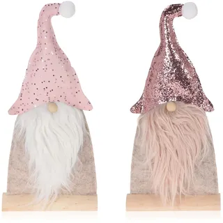 com-four® 2X Weihnachtsdeko Weihnachtsmann Figur aus Filz, Fensterbrett | Winterdeko - Weihnachtsfigur - Filzdeko [Auswahl variiert]