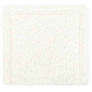 KraftKids Wickelauflage in Musselin goldene Punkte auf Weiß, Wickelunterlage 60x70 cm (BxT), Wickelkissen