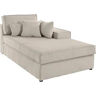 OTTO home RAUM.ID Ottomane "Florid", 100x75x162 cm Struktur Ottomane, rechts beige/beige