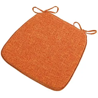 Care Spring Waschbares Stuhlkissen 45X42cm Rutschfestes Sitzkissen Mit Bändern, Auflagen Für Stühle Mit Memory-Schaum-Füllung, Sitzpolster Outdoor Für Garten Esszimmer Oder Bürostuhl,Orange,4Pcs