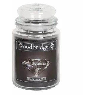 Woodbridge Große Duftkerze im Glas mit Deckel | Black Diamond | Duftkerze Frisch | Kerzen lange Brenndauer | Raumduft für Zuhause | Kerze 2 Docht
