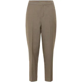 Marlene-Hose KAFFE "Hose KAelyah", Damen, Gr. 42, N-Gr, beige (beige, schwarz petit houndstoot), Obermaterial: 69% Polyester PES. 29% Viskose CV. 2% Elasthan EL., Hosen