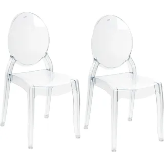 Beliani Esszimmerstuhl 2er Set Transparent