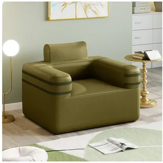 COSTWAY Luftsofa, Aufblasbarer Sofa tragbar mit integrierter Luftpumpe grün 83 cm x 103 cm x 78 cm