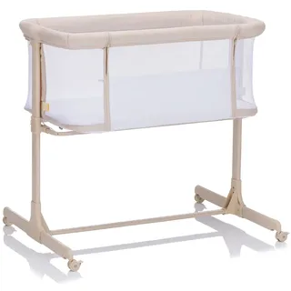 Fillikid Beistellbett Crip Eco 3-fach höhenverstellbar, atmungsaktiver Netzstoff , mit 4 Rollen inkl.. Matratze - Grau