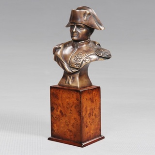 Casa Padrino Luxus Bronzefigur Napoleon auf Holzsockel - Bronze Figur Büste - Frankreich - Briefbeschwerer