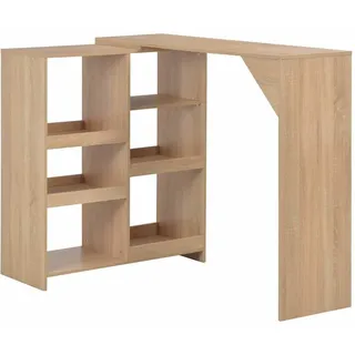 vidaXL Bartisch mit Beweglichem Regal 138 x 39 x 110 cm Eichenbraun