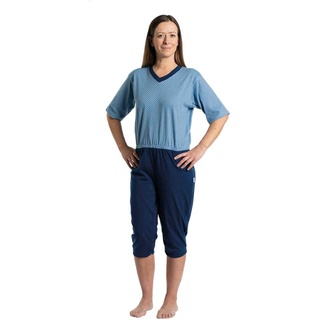 Suprima 4730 Pflege-Schlafanzug lang blau gepunktet XL, 1 Stück